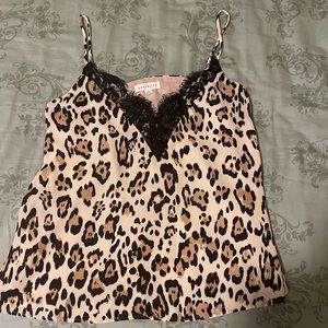 ‼️SOLD‼️ Leopard spaghetti strap adjustable top